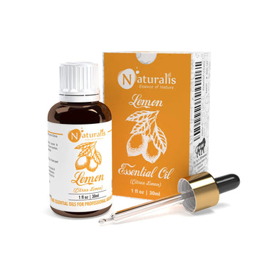 Naturalis Essence of Nature Cold Pressed Lemon Essential Oil 100% Pure, Natural & Undiluted Therapeutic Grade for Skin Pigmentation, Face, Hair, Aromatherapy and Massage - 30ml